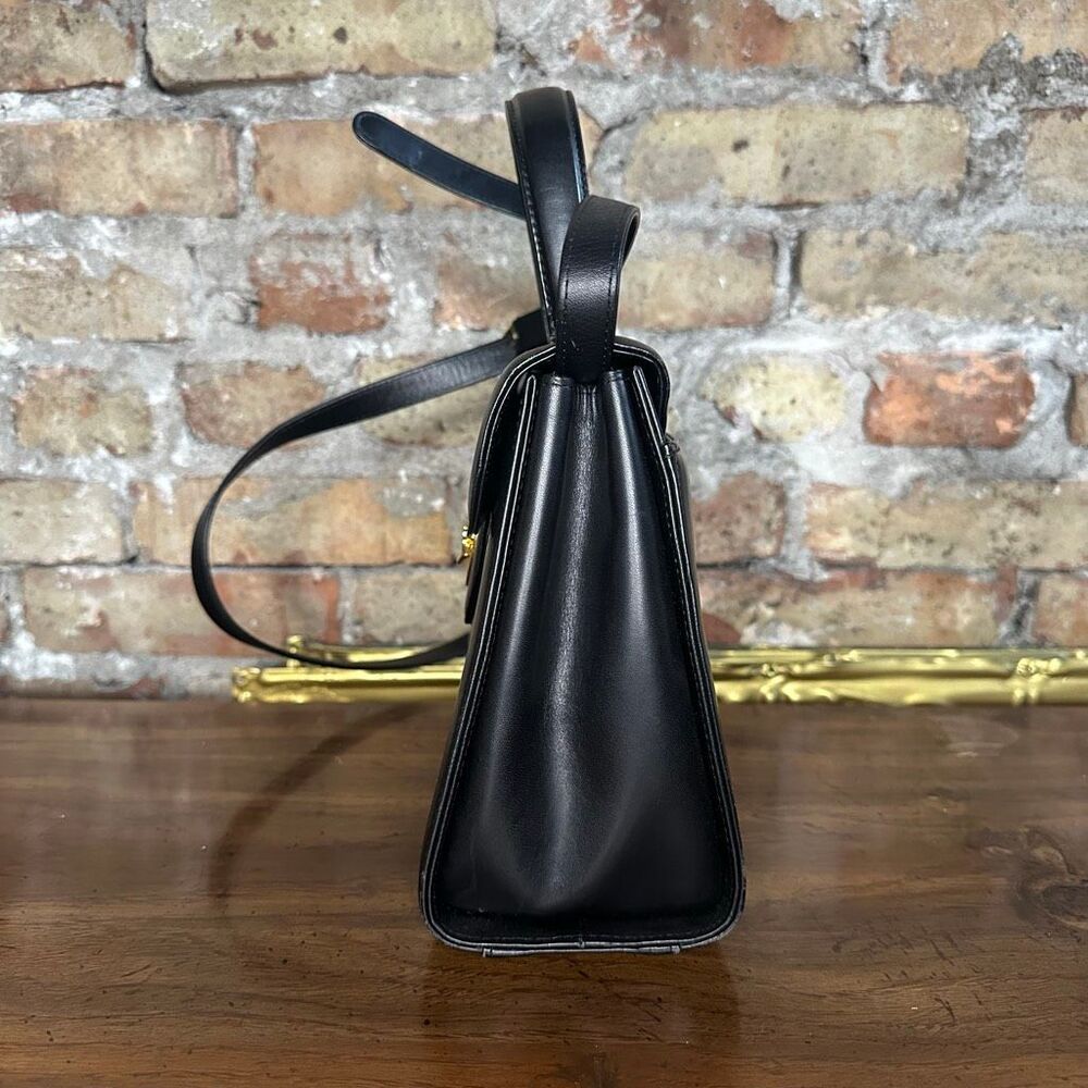 Vintage Givenchy Black Leather Top Handle 2 Way Bag - Picture 5 of 16